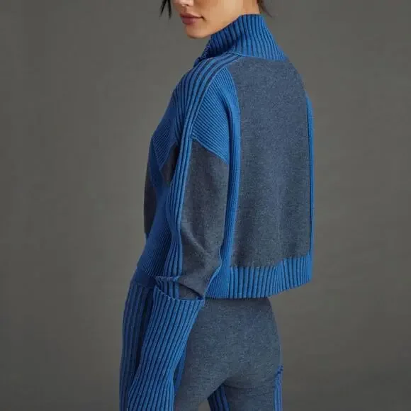 Daily Practice Blue Two Tone Crop Jacket Sz S - Picture 13 of 15